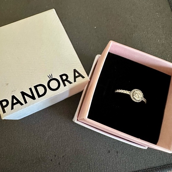 Pandora Classic Elegance Halo Ring – Sterling Silver 925 with Clear CZ – Size 50 - Picture 6 of 15